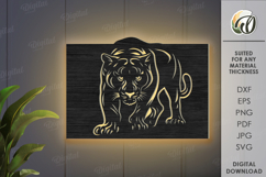 Wildlife Lampe Laser Cut. Panther SVG Product Image 1