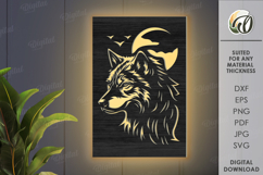 Wildlife Lampe Laser Cut. Wolf SVG Product Image 1