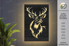 Wildlife Lampe Laser Cut. Deer SVG Product Image 1