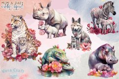 Mom &amp; Baby Wildlife Animal Watercolor Clipart - 12 Variation Product Image 2