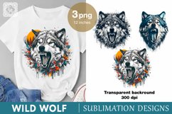 Wolf Sublimation Print Design PNG Product Image 1