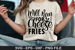 Will Run For Cheese Fries SVG - Pregnancy Design Product Image 1