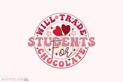 Retro Gift PNG Teacher Valentine Day SVG T-shirt Design Product Image 1