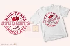 Retro Gift PNG Teacher Valentine Day SVG T-shirt Design Product Image 2