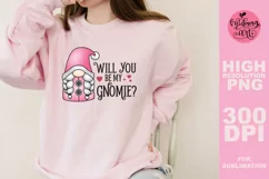 Will you be my gnomie png, Valentines day sublimation Product Image 3
