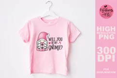 Will you be my gnomie png, Valentines day sublimation Product Image 4