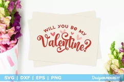 Will You Be My Valentine? SVG | Valentine's Day SVG File Product Image 1