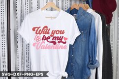 Will you be my valentine - Valentine's Day Retro Design Product Image 1