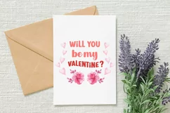 Will You Be my Valentine watercolor sublimation