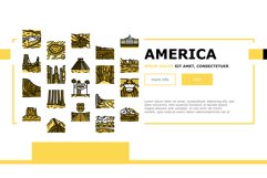 North America Famous Landscape landing header vector Product Image 1