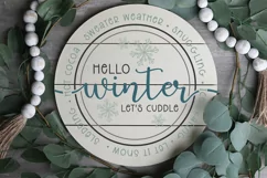 Hello Winter, Winter Farmhouse Sign SVG/Cut File Product Image 2