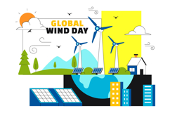 10 Global Wind Day Illustration Product Image 4