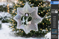 Christmas Wind Spinner Laser Cut | Kinetic Hanging Ornament Product Image 1
