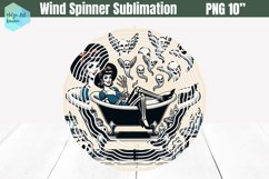 Wind Spinner Sublimation | Funny Witch PNG Product Image 1