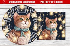 Christmas Wind spinner Sublimation | Cute cat with lights Product Image 1