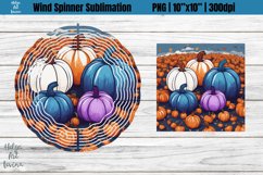 Wind Spinner Sublimation | Blue Pumpkin PNG Product Image 1