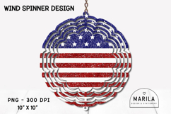 Patriotic Glitter Flag Wind Spinner 4th of July PNG Product Image 1