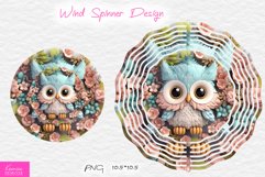 3d Cute Baby Owl Wind Spinner Design|Pink Floral Design Product Image 1