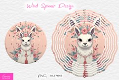 White Lama Wind Spinner Design|Retro Round Shape Design Product Image 1
