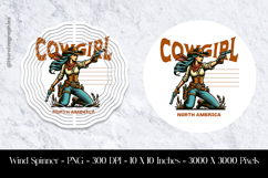 Cowgirl Western Wind Spinner Sublimation Design Product Image 1