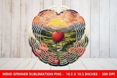 Heart landscape Wind Spinner Sublimation Product Image 1