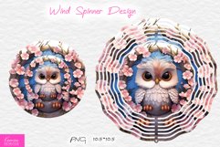 3d Cute Owl Wind Spinner Design|Pink Floral Design Product Image 1
