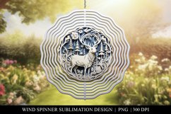 3D Deer Wind Spinner Sublimation PNG Product Image 1