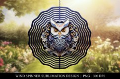 3D Owl Wind Spinner Sublimation Design PNG Product Image 1