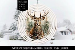 Christmas Deer Wind Spinner Sublimation Design PNG Product Image 1