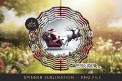 Santa Sleigh Wind Spinner PNG Sublimation Design Art Product Image 1