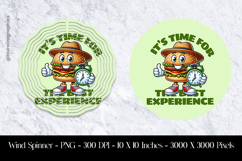 Funny Burger Wind Spinner Sublimation Design PNG Product Image 1