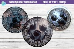 Black Flowers Wind Spinner Sublimation Product Image 1