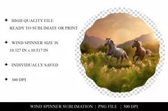 Horse Wind Spinner PNG, Wild Horses Garden Spinner Product Image 2