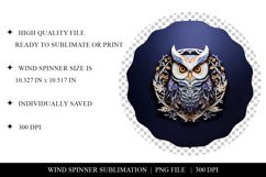 3D Owl Wind Spinner Sublimation Design PNG Product Image 2