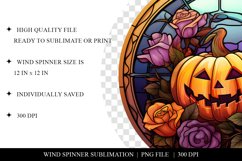 Stained Glass Halloween Wind Spinner Sublimation Design PNG Product Image 2