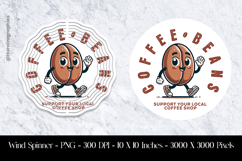Cool Coffee Beans Wind Spinner Sublimation Product Image 1