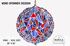 Patriotic Abstract Mosaic Wind Spinner 4th of July PNG Product Image 1
