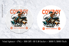 Cowboy Western Rodeo Vintage Style Wind Spinner Sublimation Product Image 1