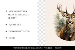 Christmas Deer Wind Spinner Sublimation Design PNG Product Image 2