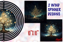 Christmas wind spinner sublimation, gold Christmas tree PNG Product Image 1
