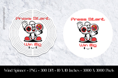 Press Start Win Big Wind Spinner Sublimation Design PNG Product Image 1