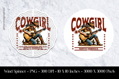 Cowgirl North America Wind Spinner Sublimation Design Product Image 1