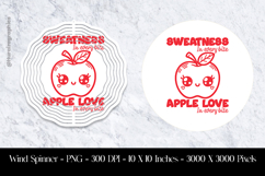 Apple Love Kawaii Food Wind Spinner Sublimation Design PNG Product Image 1