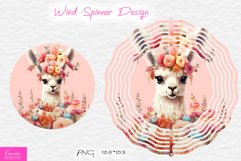 Cute Lama Wind Spinner Design|Wild Flowers Design Product Image 1