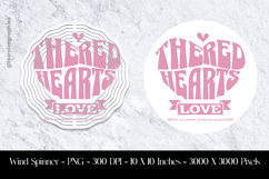 The Red Hearts Love Wind Spinner Sublimation Design PNG Product Image 1