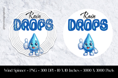 Rain Drops Wind Spinner Sublimation Design PNG Product Image 1