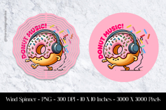 Donut Music Wind Spinner Sublimation Design PNG Product Image 1