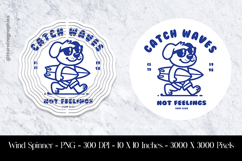 Catch Waves Not Feelings Dog Wind Spinner Sublimation Design Product Image 1