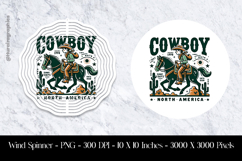 Vintage Cowboy Wind Spinner Sublimation Design Product Image 1