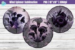 Black Flowers Wind Spinner Sublimation Product Image 1